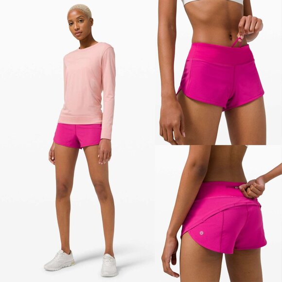 Lululemon Athletica Pink Speed Up Short *2.5" Size 4 -  2788 - Picture 1 of 11